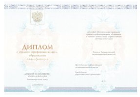 Диплом колледжа 2014 - 2019 в Сыктывкаре